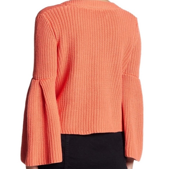 Free People Women's V-Neck Coral Sweater - Medium - Picture 2 of 9